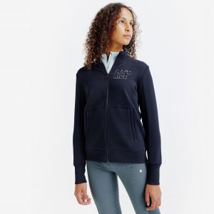 Sweat zipp&eacute; &eacute;quitation enfant 500 Marine