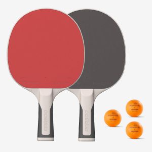 Set de raquette de ping pong r&eacute;sistantes + 3 balles - Set PPR 500