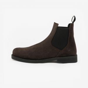 Boots &eacute;quitation croute de cuir junior - 500 marron