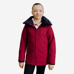 Veste équitation imperméable et chaude Enfant - 500 violet cerise - FOUGANZA