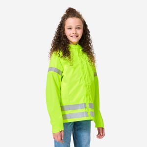 VESTE V&Eacute;LO 500 ENFANT PLUIE JAUNE HAUTE VISIBILIT&Eacute; - BTWIN