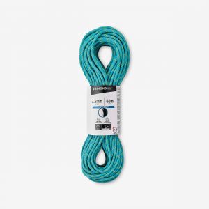 Corde &agrave; double d'escalade et d'alpinisme - rappel ice 7.5 mm x 60m bleu