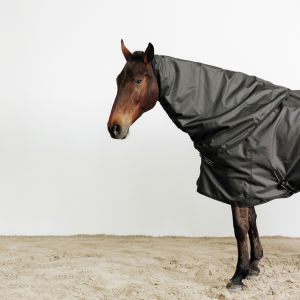 Couvre cou &eacute;quitation imperm&eacute;able Cheval 0 gramme - Allweather light noir