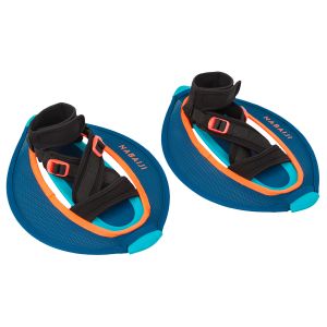 Paire d'halt&egrave;res aquatiques en mesh pour l'aquagym, Pullstep bleu orange