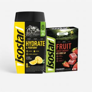 Pack boisson isotonique citron 560g et p&acirc;tes de fruits fraise 10 x 10g