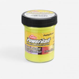 Pate a truite peche de la truite en etang powerbait sunshine yellow glitter - BERKLEY