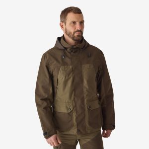 Veste de chasse impermeable bois 520 bicolore
