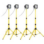 Lot de 4 Projecteurs led 20W Jaune Chantier - IP65 ce