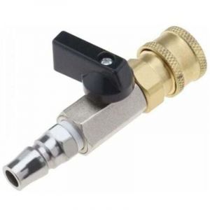 1pc Raccord rapide pour air comprimé, vanne à boisseau sphérique pneumatique, vanne de dosage, vanne d'arrêt 1/4' avec raccord fileté mâle 1/4' et
