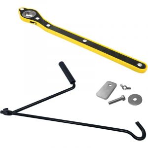 Cl&eacute; &agrave; Cliquet de Pont Elevateur Voiture, avec Cl&eacute; &agrave; Manivelle Prolong&eacute;e et Universel Adaptateurs, Cl&eacute; &agrave; Cric Voiture, pour Pont Elevateur Ciseaux