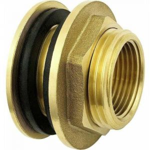 Jalleria - Traversée de paroi en Laiton de 3/4 Pouce de Haute qualité Inoxydable traversée cloison pour robinets d'eau, Baril de Pluie, conteneur,