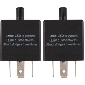 2Pcs LED Clignotant Relais 3 Broches CF13 JL-02 EP34 Voiture Clignotant Relais Clignotant r&eacute;glable Clignotant Relais