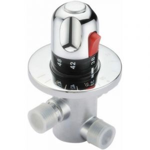 Vanne de m&eacute;lange thermostatique, Eau Chaude Froide Mitigeur Thermostatique en Laiton Solide Valve de M&eacute;lange Temp&eacute;rature Fixe pour Lavabo Cuisine