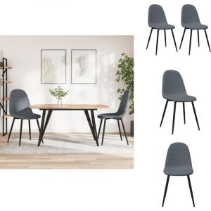 Vidaxl - Chaises &agrave; manger lot de 2 Gris fonc&eacute; Velours - Chaise De Salle &agrave; Manger - Chaise De Cuisine - Chaise Design - Chaise Velours - Chaise Grise