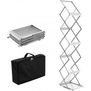 Pr&eacute;sentoir &agrave; magazines pliable Mophorn, pr&eacute;sentoir &agrave; brochures pop-up &agrave; 6 poches, support de documentation de catalogue double face, sac de transport