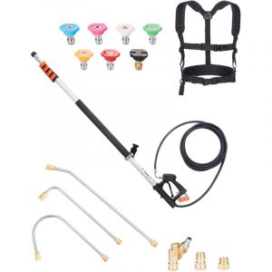 VEVOR Lance Telescopique pour Nettoyeur Haute Pression 6358 mm, Baguette de Pulverisation Telescopique 4000 psi avec Rallonges, Coupleur Pivotant, 7