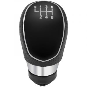 Pommeau Vitesse Voiture Boule Levier de Vitesse 6 Changement de Vitesse Universel pour Autos Bo&icirc;te Automatique/Manuelle - Noir et Argent