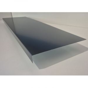 Alucouleur - Bande de Rive Aluminium Gris Anthracite ral 7016 (1 pli, retour 20 mm, ep 1mm) Hauteur : 190 mm