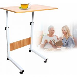 Table mobile pour ordinateur portable Table d'appoint portable Table réglable pour ordinateur portable avec roues universelles pour la lecture à
