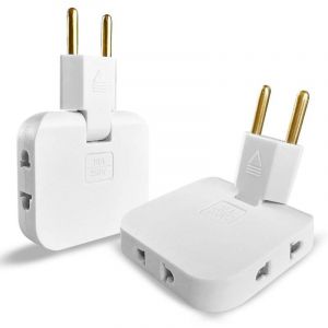 YMYNY 2x Multiprise Plate Derriere Meuble avec 3 Prises Prise Plate avec Connexion Pivotante 180&ordm; Prise Multiple 16A/250V Multiprise Extra Plate