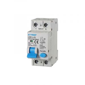 Disjoncteur différentiel dispositif de protection 1P+N 40A 4.5kA 30mA 220V 2 Modules din Ettroit JXB1L-63-1P+N-40A