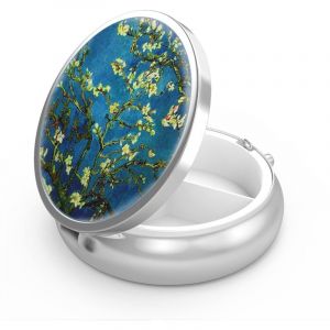 Pilulier &agrave; 3 compartiments, pilulier portable pour poche ou sac, pilulier d&eacute;coratif en m&eacute;tal, bo&icirc;te de rangement pour vitamines.