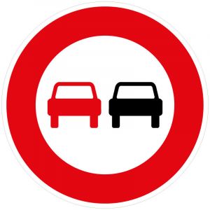 Panneaux de signalisation routi&egrave;re provisoires Panneaux de signalisation pas chers en Comacel - Interdiction de d&eacute;passer - Panneau classique