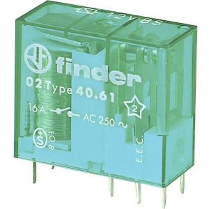 Finder - 40.61.6.012.4000 Relais pour circuits imprim&eacute;s 12 v/ac, 12 v/dc 16 a 1 inverseur (rt) 1 pc(s)