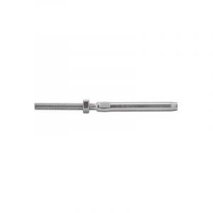 Embout &agrave; sertir tige filet&eacute;e pas &agrave; droite inox A4. Garde corps, maritime.