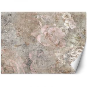 Papier peint mural, Fleur de rose boh&egrave;me en b&eacute;ton - 100x70