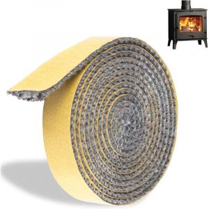Joint Insert Cheminée, Joint de Cheminée Autocollant, Joint Fibre Verre Plat Joint de Poêle à Bois Joint pour Insert de Cheminée pour Poêles de