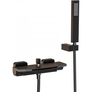 Treetalk - Robinet de baignoire cascade avec douchette, robinet de baignoire en laiton eau froide et chaude robinet de baignoire de salle de bain,