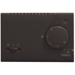 Perry - Thermostat mural noir alimentation 230V 1TITE303/MC
