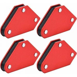 4 Pi&egrave;ces Aimant de soudeur, Supports de Soudure Magn&eacute;tiques Accesoires de soudage Angle de soudure magn&eacute;tique,45 &deg; 90 &deg; 135&deg;, force de maintien de 5