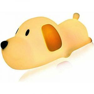 Led Chien Nuit Lumière, Chiot Doux Silicone Bébé Pépinière Lampe, Sensitive Tap Contrôle Moment de Sommeil pour Enfants Toddler Femmes Chambre