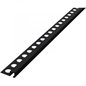 Profil&eacute; d'angle Q en acier inoxydable pour finition de carrelage 10,5 mm X 2700 mm - noir mat