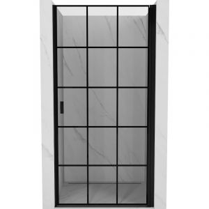 Mexen Mist-B porte de douche pivotante droite 70 cm, grille noire, noir - 8A2-070-000-70-77-P