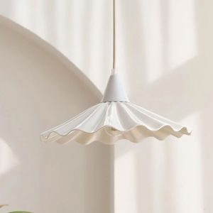 Suspension Moderne Feuille de Lotus Pliss&eacute;e - Guirlande Lumineuse R&eacute;glable, 120 cm (Douille E27) - pour Bars, Salons et Chambres - Lumi&egrave;re Blanche