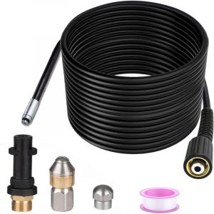 15m Déboucheur Canalisation Compatible avec Karcher Nettoyeur Haute Pression Déboucheur Canalisation Professionnel Compatible K2 K3 K4 K5 K6 K7