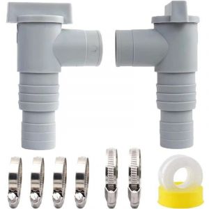 Lot de 2 Vanne d'entretien/d'arr&ecirc;t pour Piscine avec Raccord de Tuyau de 32/38mm, Robinets d'arr&ecirc;t pour Piscine, Vanne Piscine Double Split Tuyau