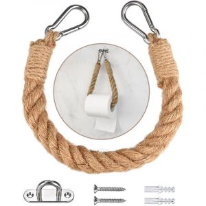 [JAMAIS UTILIS&Eacute;] Porte-serviettes en corde de chanvre, porte-papier toilette en corde, style r&eacute;tro, porte-rouleau de papier toilette vintage avec