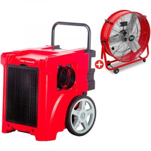 Pack d&eacute;shumidificateur PRO 50L/Jour BDP50 + Ventilateur brasseur d'air &oslash;600mm MV600L MW Tools BDP50SETA