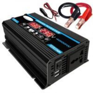Convertisseur 12V 220V Pur Sinus 4000W Onduleur &agrave; Onde Sinuso&iuml;dale Pure Transformateur avec T&eacute;l&eacute;commande & Double AC Prises de Courant pour RV