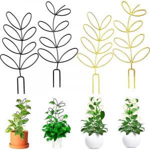 CCYKXA tuteurs m&eacute;talliques pour plantes, treillis pour plantes d'int&eacute;rieur, tuteurs en fil de fer en forme de feuille pour plantes grimpantes,
