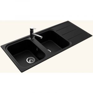 Vier granit noir EWI oglio 2 bacs 1 égouttoir