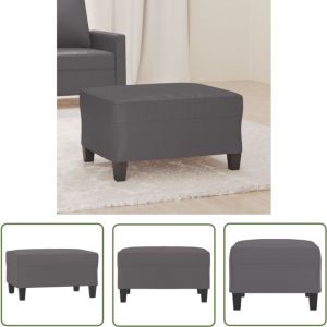 The Living Store - Repose-pied Gris 70x55x41 cm Similicuir - Tabouret - Repose-pied - Pouf - Simili Cuir - Meuble Salon