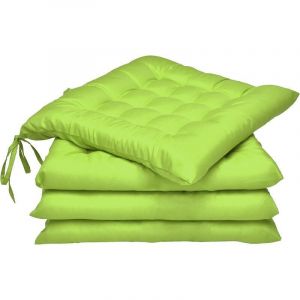 Coussin Chaise Jardin Lea - Lot de 4 &ndash; Coussin Exterieur Confortable et &eacute;pais - Id&eacute;al pour int&eacute;rieur et ext&eacute;rieur - 40x40x5 cm - ,,Vert Pomme