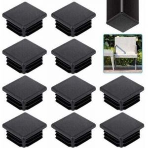 Tigrezy-20 PCS Bouchon pour Tuyau Carr&eacute; 30X30mm Embout Tube Carr&eacute; Noir Bouchon Plastique pour Tube Carr&eacute; Embout &agrave; Lamelles Carr&eacute; Tube de Chaise