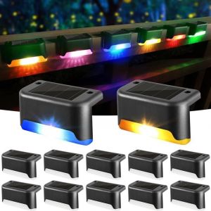 Lampe de cl&ocirc;ture solaire &eacute;tanche, lumi&egrave;re de pont solaire, lampe d'escalier, lampes solaires de jardin LED IP65 pour cl&ocirc;tures d'escalier de patio