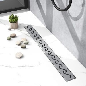 Biubiubath - Caniveau de douche en acier inoxydable, siphon douche italienne,hauteur réglable bonde de douche:B-80cm